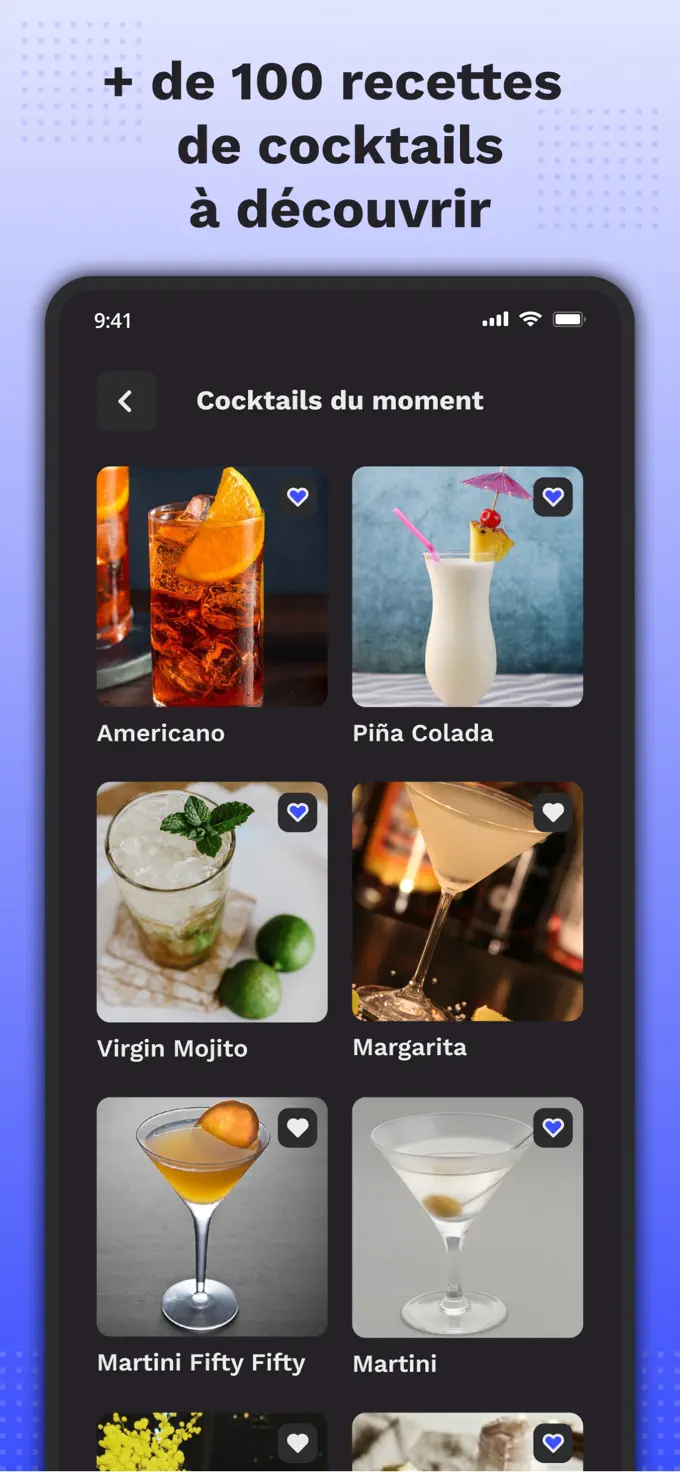 Aperçu de l'application Passion Cocktail
