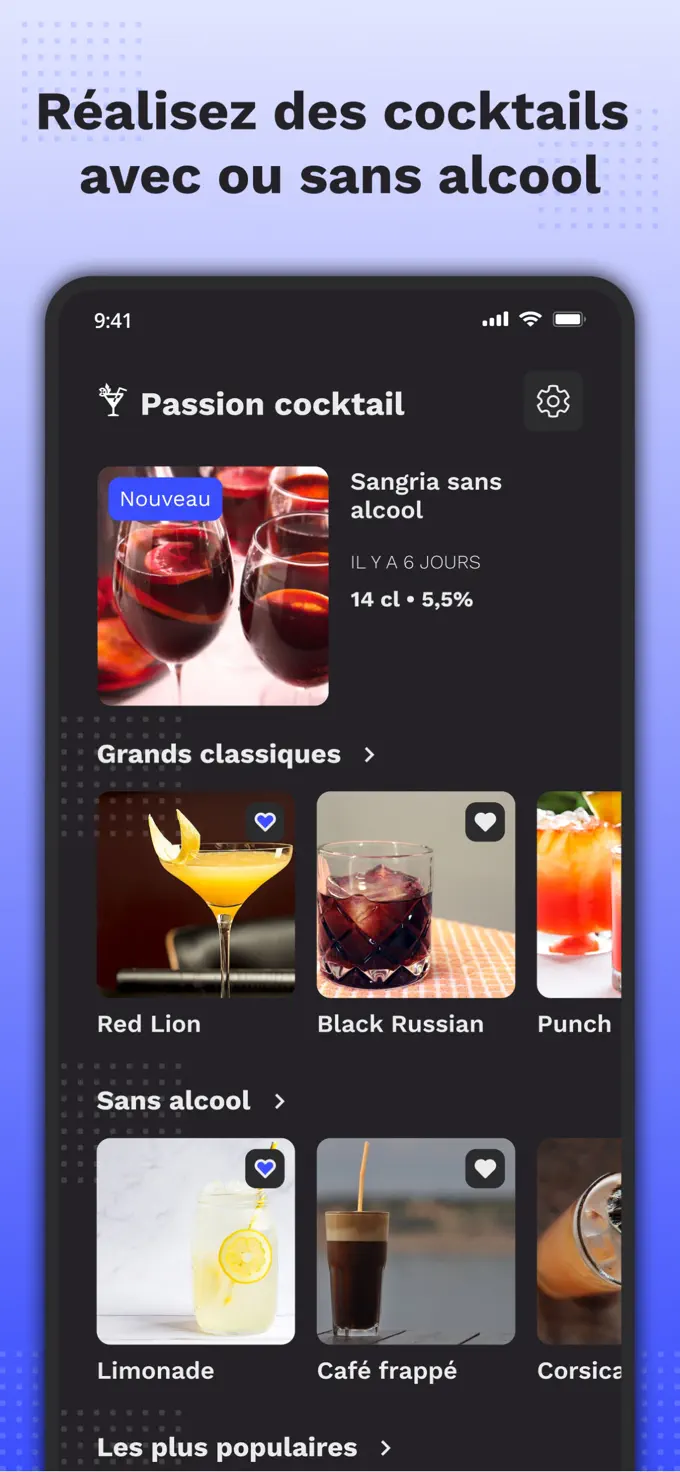 Écran de détail d'une recette de l'application